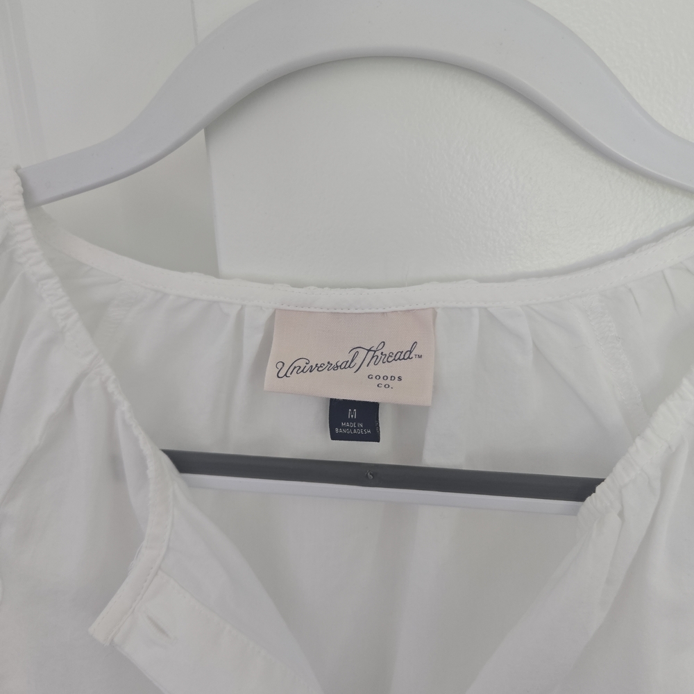 Universal Thread White Balloon-Sleeve Peasant Top - image 2